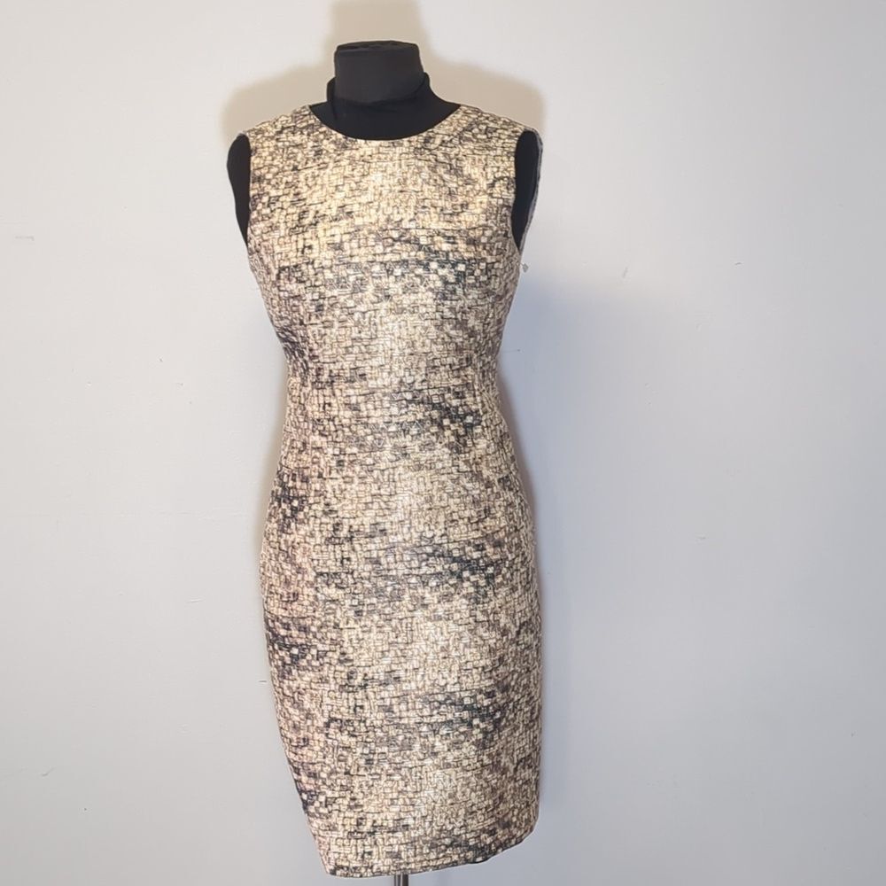 O'2nd Printed Jacquard Sleeveless Shirtdress, Size 4